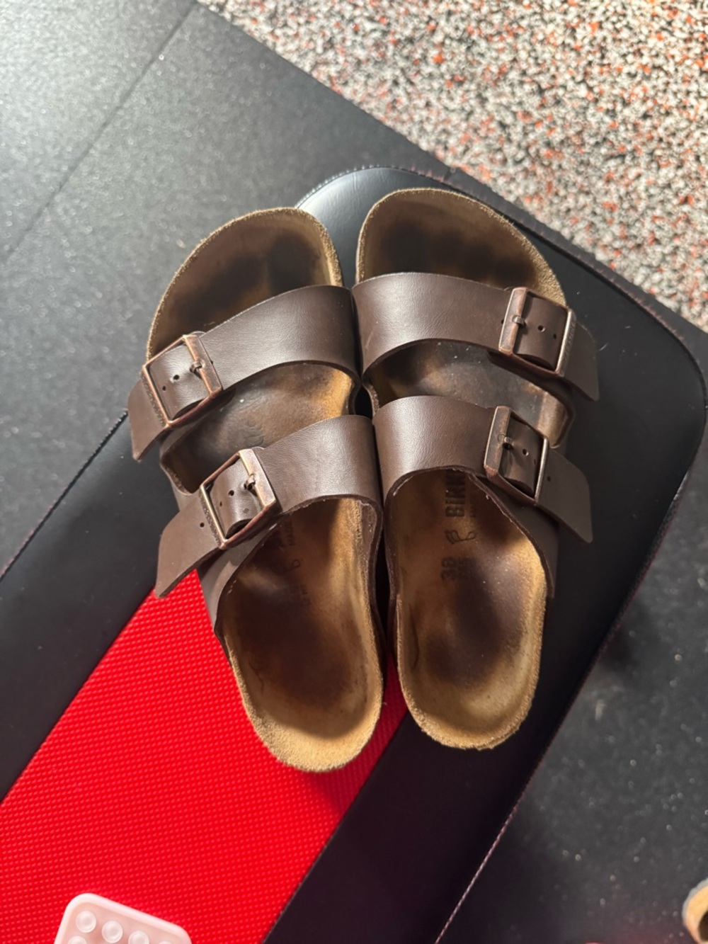 Birkenstock Arizona Double Buckle Sandals in Dark Brown